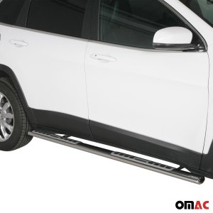 Jeep Cherokee Side Steps - Omac - S.Steel Oval - Grey - '14-'23